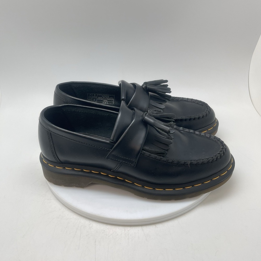Dr. Martens Loafers Womens 9 Mens 8 Black Adrian Vegan Leather Low Preppy Shoes
